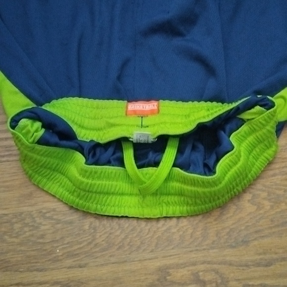 Adidas Basketball Shorts Youth Size 10/13 Blue and Lime Green - Picture 6 of 13